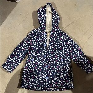 Hatley Navy Heart Print Raincoat